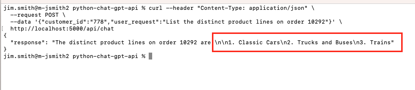 distinct product lines response