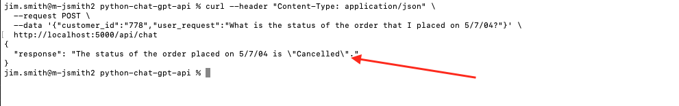 order status by date response