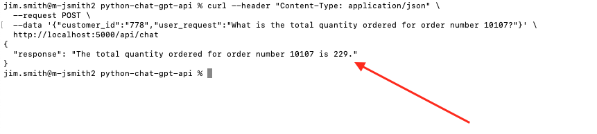 total quantity ordered response